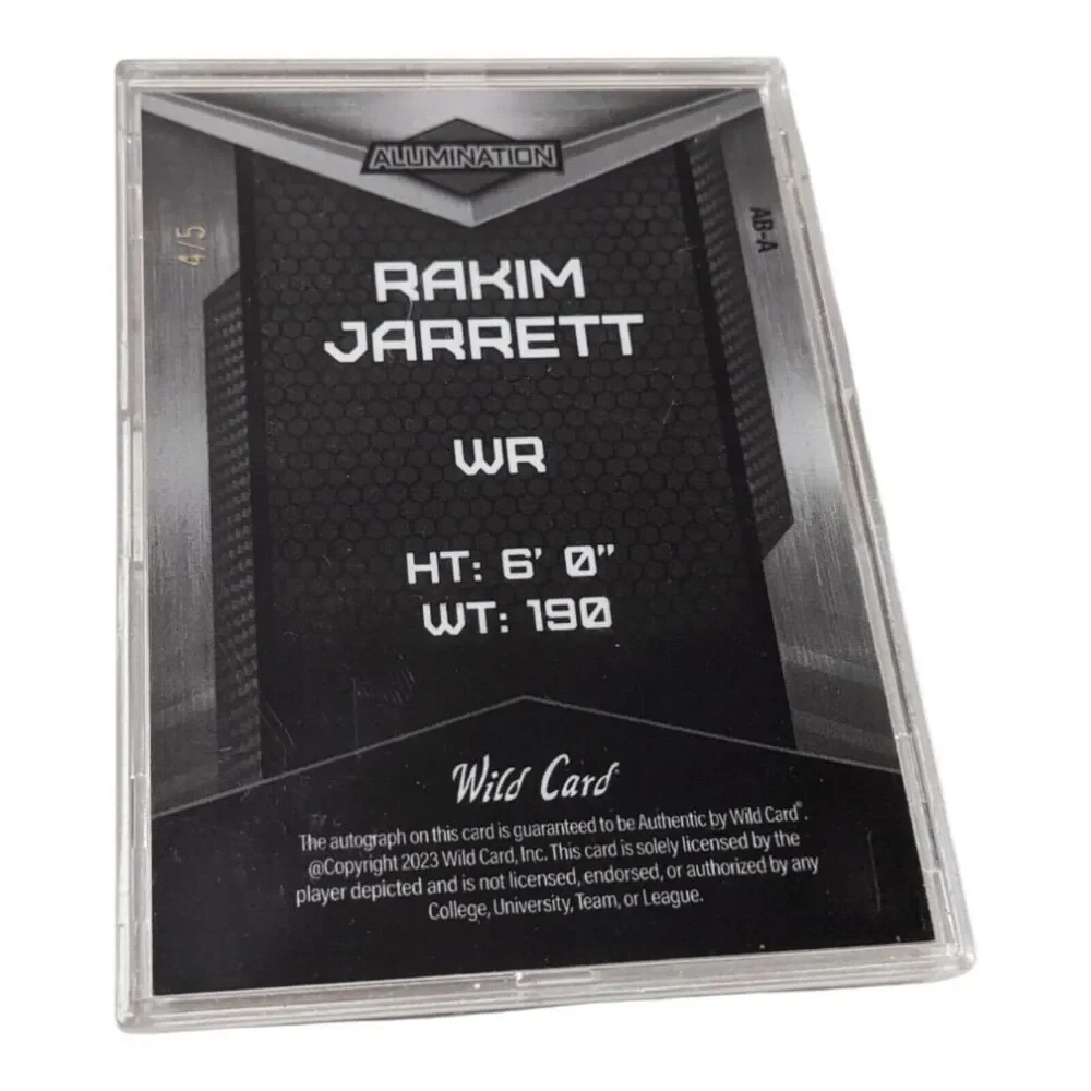 Rakim Jarrett 2023 Wild Card Alumination‎ RC Auto #4/5 Buccaneers Terapins